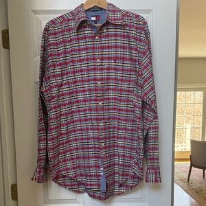 Tommy Hilfiger Red Multi-Color Plaid Button-Down Shirt
